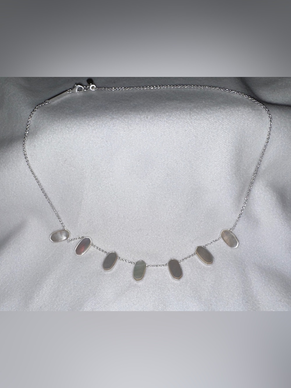 Kendra Scott Silver Mother-of-Pearl Bar Necklace - White